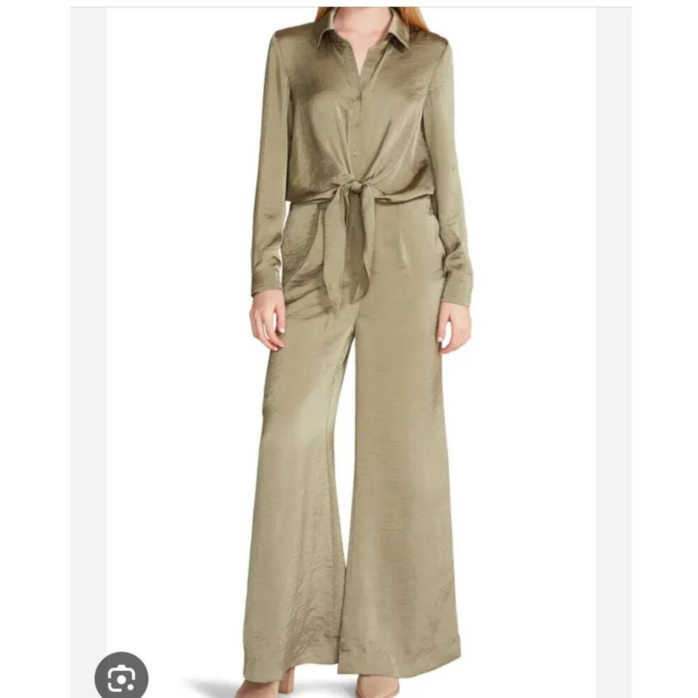 NWT Steve Madden Tie Front Wide Leg Jumpsuit S